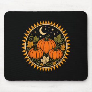 Tapis De Souris Citrouille d'Halloween cottagecore rétro vintage