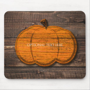 Tapis De Souris Citrouille en bois rustique Halloween automne camp