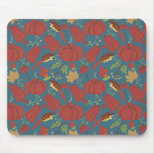 Tapis De Souris Citrouille et carotte sans couture motif rouge et 