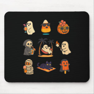Tapis De Souris Citrouille fantôme d'été Halloween Éffrayant été T