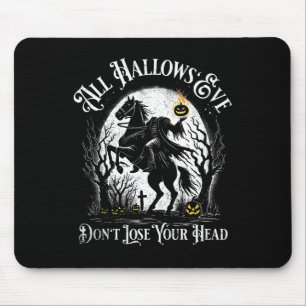 Tapis De Souris Citrouille Horseman sans tête face heureux Hallowe