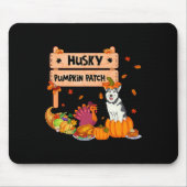Tapis De Souris Citrouille Husky Patch Thanksgiving Chig En Citrou (Devant)
