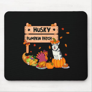 Tapis De Souris Citrouille Husky Patch Thanksgiving Chig En Citrou