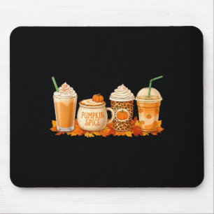 Tapis De Souris Citrouille Latte Sce Café Boisson D'automne Hallow