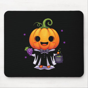 Tapis De Souris Citrouille mignonne sorcière halloween friandise o