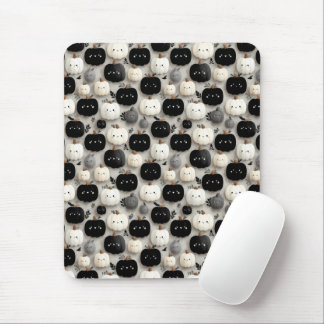 Tapis De Souris Citrouille noir et blanc mignon Motif automne