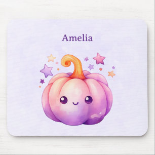 Tapis De Souris Citrouille Pastel avec Étoiles Ambiance Mignonne e