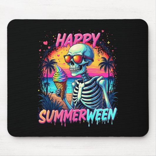 Tapis De Souris Citrouille Pastèque d'été Joyeux Summerween (Devant)