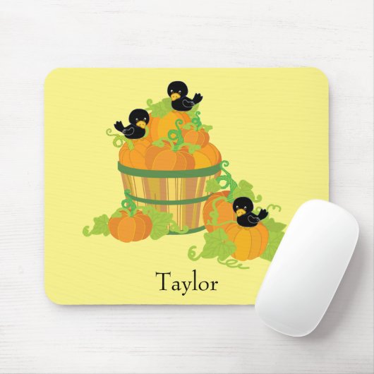 Tapis De Souris Citrouille Patch Jaune et orange (Avec souris)