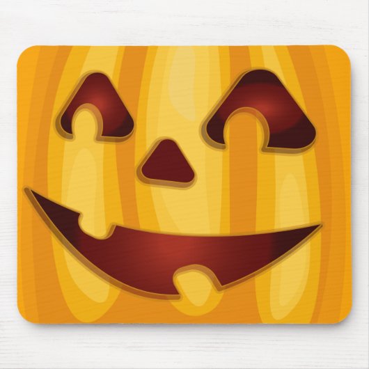 Tapis De Souris Citrouille sculpté souriant design Halloween (Devant)