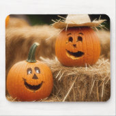 Tapis De Souris Citrouilles d'automne sur Hay Bale (Devant)