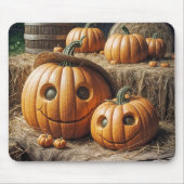 Tapis De Souris Citrouilles d'automne sur Hay Bales (Devant)