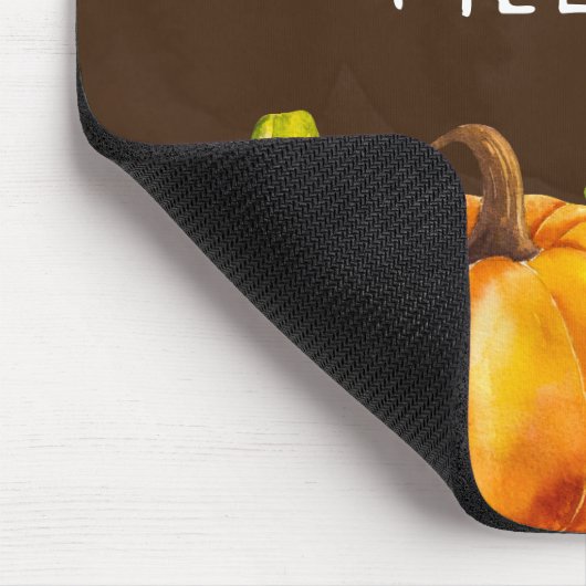Tapis De Souris Citrouilles de récolte et feuilles d'automne front (Coin)