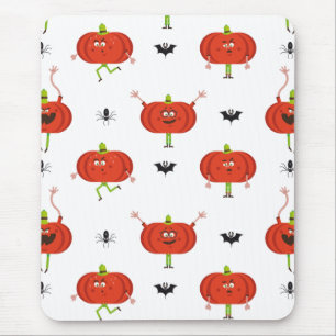 Tapis De Souris Citrouilles d'halloween mignonnes, araignée et mot