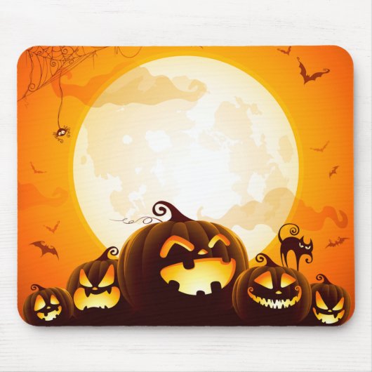 Tapis De Souris Citrouilles d'Halloween sous les serviettes d'affi (Devant)