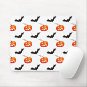 Tapis De Souris Citrouilles et chauves-souris d'Halloween, Trou ou (Avec souris)