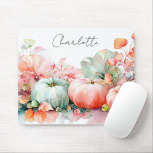 Tapis De Souris Citrouilles et fleurs d'automne 