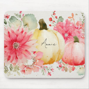 Tapis De Souris Citrouilles et fleurs d'automne