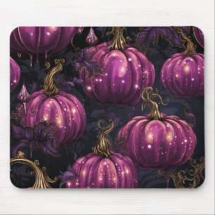 Tapis De Souris Citrouilles HALLOWEEN PURPLE SOMBRE AVEC ORNEMENTS