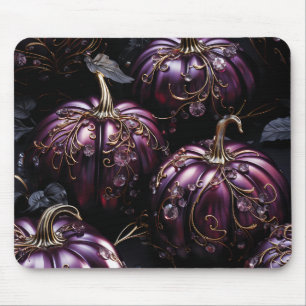 Tapis De Souris Citrouilles HALLOWEEN PURPLE SOMBRE AVEC ORNEMENTS