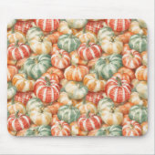 Tapis De Souris Citrouilles rayées rouge blanc vert (Devant)