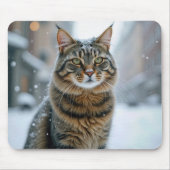 Tapis De Souris City Street Chat En Neige (Devant)