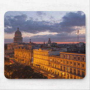 Tapis De Souris Cityscape au coucher du soleil, La Havane, Cuba