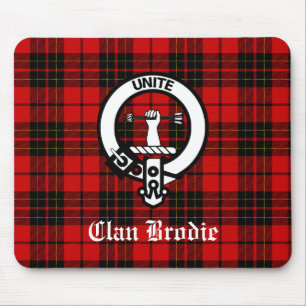 Tapis De Souris Clan Brodie Crest Badge et Tartan