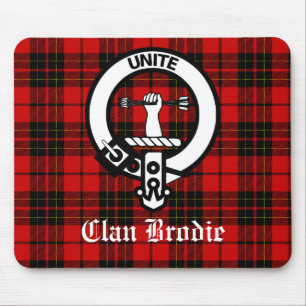 Tapis De Souris Clan Brodie Crest Badge et Tartan