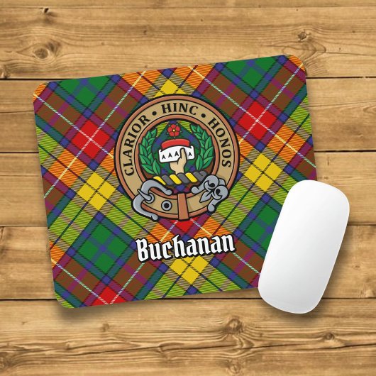 Tapis De Souris Clan Buchanan Crest sur Tartan