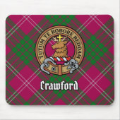 Tapis De Souris Clan Crawford Crest sur Tartan (Devant)