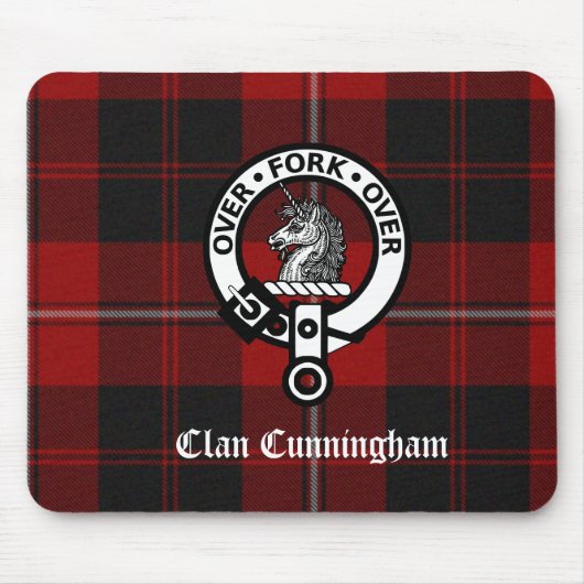 Tapis De Souris Clan Cunningham Badge & Tartan (Devant)