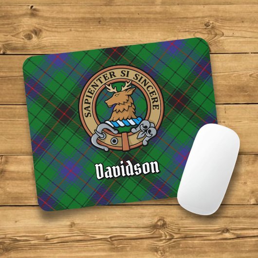 Tapis De Souris Clan Davidson Crest sur Tartan