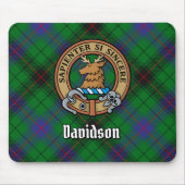 Tapis De Souris Clan Davidson Crest sur Tartan (Devant)