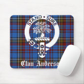 Tapis De Souris Clan écossais Anderson Crest & Tartan (Avec souris)