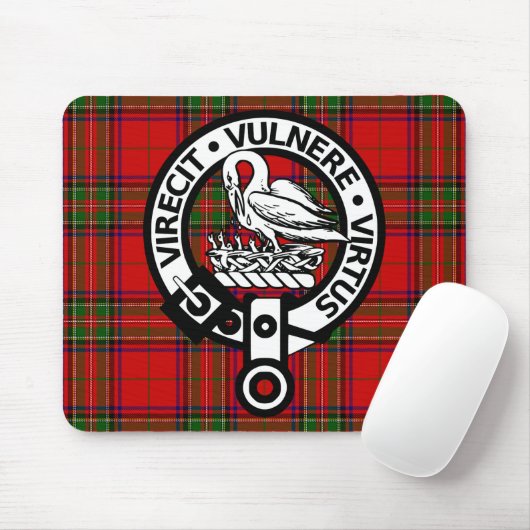 Tapis De Souris Clan écossais Stuart Tartan et Crest (Avec souris)