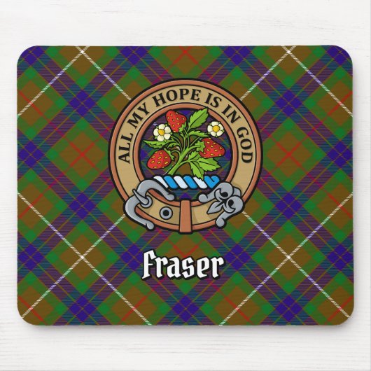 Tapis De Souris Clan Fraser Crest sur la chasse Tartan (Devant)