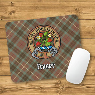 Tapis De Souris Clan Fraser Crest sur le tartare de chasse Patinée