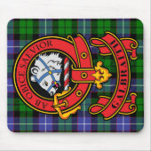 Tapis De Souris Clan Galbraith Mouse Pad with Clan Tartan & Crest (Devant)