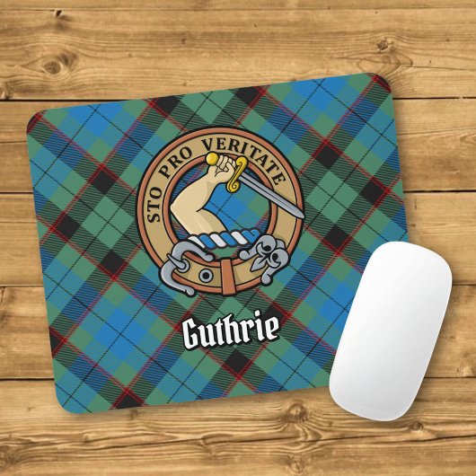 Tapis De Souris Clan Guthrie Crest sur Tartan