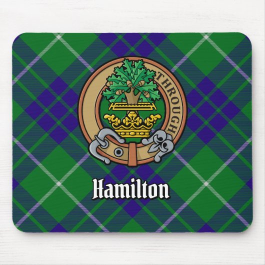 Tapis De Souris Clan Hamilton Crest sur la chasse Tartan (Devant)