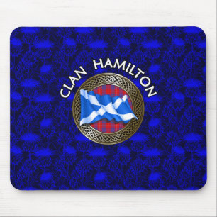 Tapis De Souris Clan Hamilton Tartan Knot & Flag