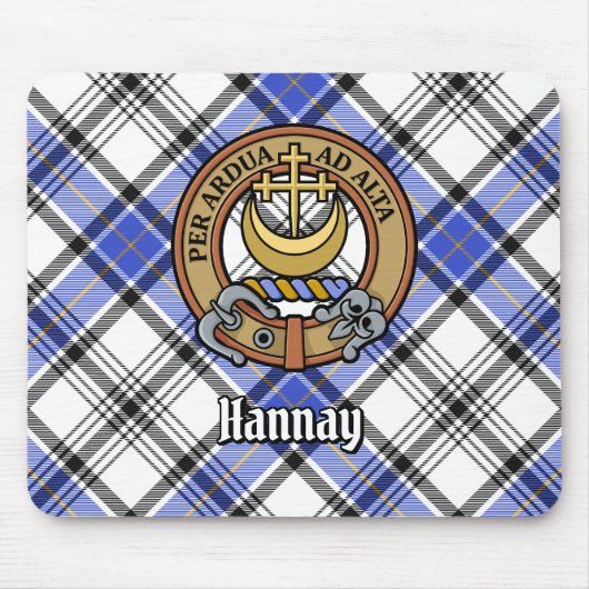 Tapis De Souris Clan Hannay Crest sur Tartan (Devant)