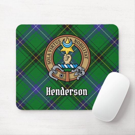 Tapis De Souris Clan Henderson Crest sur Tartan (Avec souris)