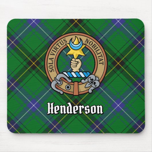 Tapis De Souris Clan Henderson Crest sur Tartan (Devant)