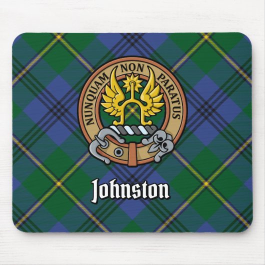 Tapis De Souris Clan Johnston Crest sur Tartan (Devant)