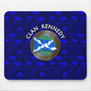Tapis De Souris Clan Kennedy Tartan Knot & Drapeau