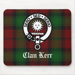 Tapis De Souris Clan Kerr Crest & Tartan personnalisable