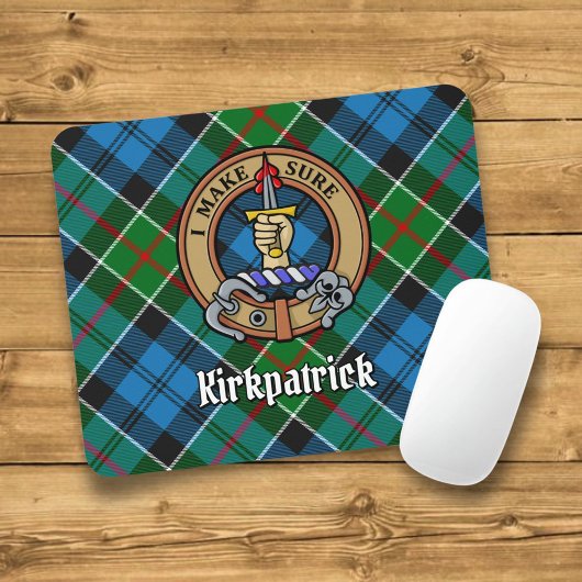 Tapis De Souris Clan Kirkpatrick Crest sur Tartan