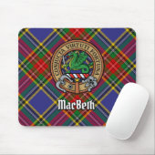 Tapis De Souris Clan MacBeth Crest sur Tartan (Avec souris)